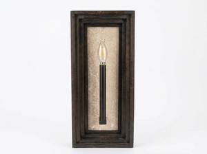 lot 20058 image: Dark Wood Wall Sconce Light