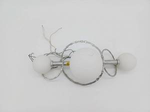 lot 20065 image: Ceiling Mount Light Fixture w Three Frosted Globe Shades