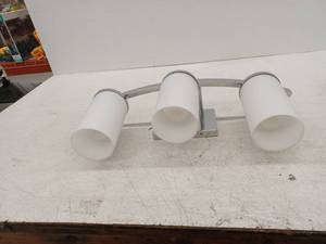 lot 20067 image: 3-Light Vanity Bathroom Fixture w Frosted Shades
