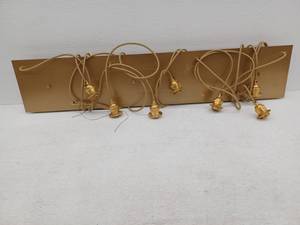 lot 20075 image: Brass Multi-Socket Pendant Light Fixture Track Rail