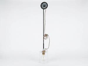 lot 20080 image: Pendant Light Fixture with Glass Shade