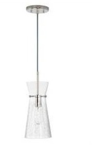 lot 20081 image: 1-Light Pendant in Polished Nickel
