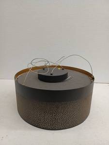 lot 20088 image: Pendant Ceiling Light Fixture with Perforated Metal Shade