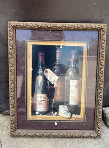 lot 130 image: Wall Decor Frame with Glass. Approximately 30 inches by 25 inches.