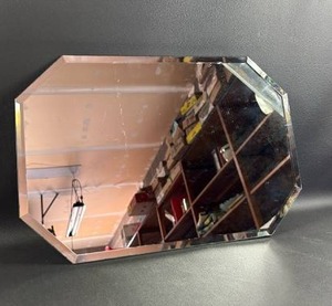 lot 104 image: Beveled Edge Octagonal Vanity Mirror Tray (18 inches wide)