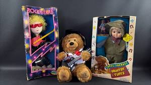 lot 105 image: Country, 80s Rock and Elvis Musical Collectable Dolls