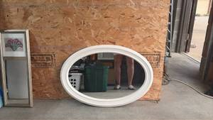 lot 133 image: 30 x 20 Oval Mirror, Ready To Hang