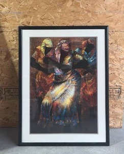 lot 138 image: Rhythm by Paul Goodnight 1988 32x42 Framed & Matted African Art Litho Print
