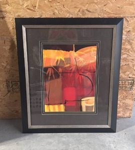 lot 139 image: Red Abstract Floral Fifth Avenue and Park Avenue Lee Miller 34 x 40