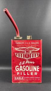 lot 228 image: Vintage Metal Eagle E-Z Pour Gasoline Filler No. 1001 1 Gallon