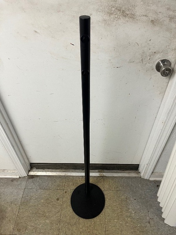 lot 338 image: Quality Steel Black Stand - 2 Pegs, Be creative, Heavy Duty Stand w non slip padding