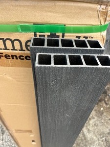 lot 115 image: Eco-fence Trex Material Boards - Great for Fencing, GardenBeds, Etc - 4 Pieces 4 x 5 x 1 Grey