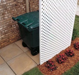 lot 2 image: White Diamond Privacy Fence Panel 4x8 Outdoor Durable Vinyl Garden Cover Lattice