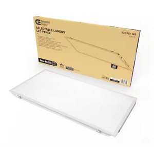 lot 12 image: 1-Pack 2 ft. x 4 ft. 500 Watt Equivalent Integrated LED White Troffer Light 3 CCT with up to 5500 Lumen Select