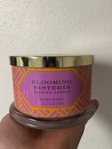 lot 21 image: HomeWorx by Slatkin  Co. Blooming Wisteria 4-Wick Candle 18 oz.