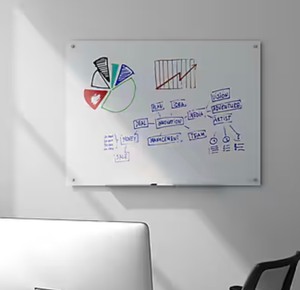 lot 47 image: TRU RED Magnetic Tempered Glass Dry Erase Board, White, 4 x 3 Retails $159