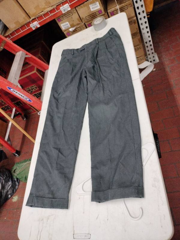 lot 59373 image: Alan Flusser grey pleated trousers 3834