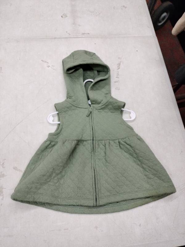 lot 63344 image: Carters Child of Mine hooded quilted swing vest - 24 M