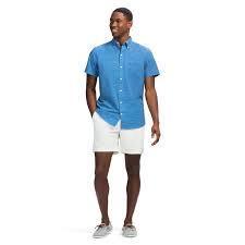 lot 58303 image: Knockout light blue polyester short-sleeve button Up shirt - 3XL