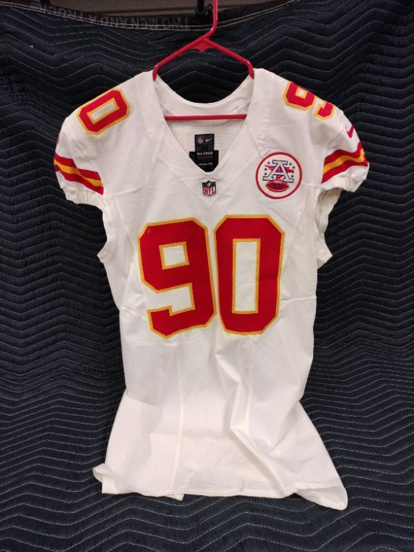 lot 1016 image: Nike on-field style Kansas City Chiefs road jersey - #90 Lane