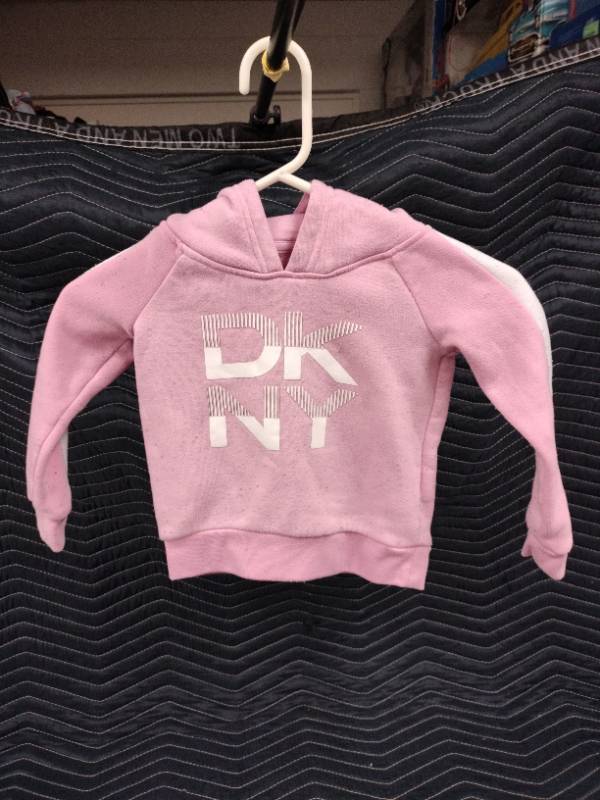 lot 1083 image: pink DKNY Kids pullover fleece hoodie - 3T