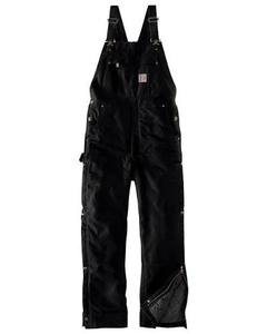 black Carhartt heavy-duty canvas bib overalls - 2XL