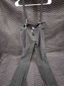 lot 61343 image: Helium black and white pinstripe suspender pants - M