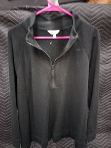 lot 61350 image: Terra & Sky womens quarter-zip pullover sweatshirt - Black - 2X
