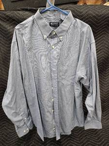lot 61359 image: Puritan gray, textured, long-sleeve, wrinkle-resistant button-down dress shirt - XL