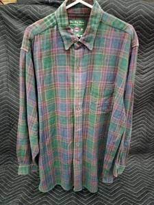 lot 61366 image: vintage Abercrombie & Fitch Co. The Big Shirt green and purple plaid long-sleeve button-down shirt - XL