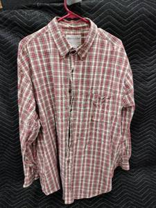 lot 61367 image: Abercrombie vintage red, white, and black plaid button-up shirt - XL
