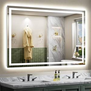 Briivue 68x40 Inch LED Bathroom Mirror with Lights, Backlit & Front Lit - Retail: $448