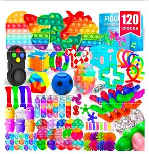 lot 3024 image: MOZACI Fidget Toys, 120 Pack Fidgets Set Stocking Stuffers for Kids Party Favors Autism Sensory Toy Bulk Adults Kids Boys Girls Teens Stress Autistic ADHD Anxiety Carnival Treasure Classroom Prizes - Retail $0