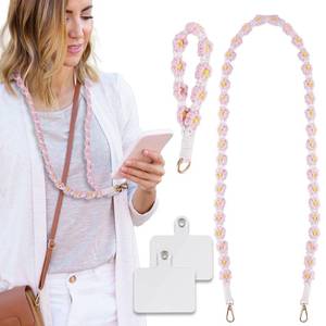 lot 3055 image: Tomorotec 2-Pack Phone Lanyard Set for Hiking, Traveling, Walking, Cycling, Camping, Gym and Daily Use, Includes Stylish and Functional Crossbody Lanyard and Wrist Lanyard for Most Water Bottles��Pink�� - Retail $22