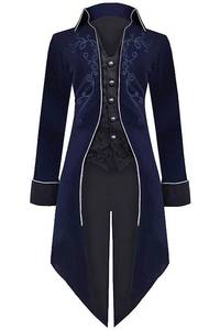 lot 3073 image: Mens Renaissance Pirate Halloween Costume Vampire Jackets Tailcoat(L, Blue) - Retail $43