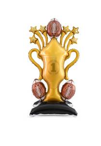 lot 3082 image: 2 Pcs Extra-Large Standing Football Party Balloons (Football Trophy) - Retail $26