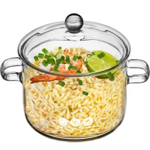 lot 3091 image: Simmer Pot for Stove Potpourri, Glass Potpourri Tea Pot with Lid for Stove, 1900ml 66 Oz Clear Cooking Saucepan Household Cereal Bowls Soup Saucepan Transparent Large Home Our Place Cookware - Retail $22
