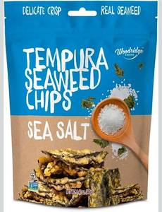 lot 3092 image: Woodridge Snacks Tempura Seaweed Chips, Sea Salt, 1.41 Oz, 12pk - Retail $53