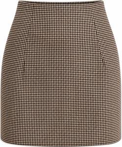 lot 3105 image: Womens Wool Plaid Mini Skirt Fall Winter Bodycon Pencil Skirt Houndstooth M - Retail $2,183