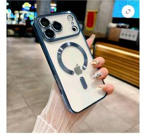 lot 3121 image: iPhone 17 Pro Max Mangetic Case, Shockproof Camera Lens Protector Clear Magnetic Luxury Plating Compatible with MagSafe Soft TPU Rubber Elegant Anti-Scratch Case 6.9 inch, Blue - Retail $0