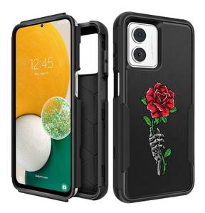 lot 3126 image: Plakill for Motorola Moto G 5G 2023 Women Cute Girls Phone Cover Cool Aesthetic Unique Design Teen Kawaii Rose Skeleton Heavy Duty Protective Hard Dropproof Military Grade for Moto G 5G 2023 - Retail $30
