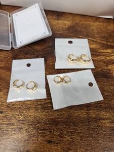 lot 3130 image: Gold Earrings Set for Women Small Huggie 14k Gold Plated Hoop Earrings Hypoallergenic Earring Stacks Trendy Dainty Jewelry