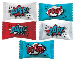 lot 3218 image: Party Sweets Superhero Themed Mint (Appx 300 Mints) - Retail $30