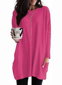 lot 3286 image: Womens Casual Long Sleeve T Shirt Round Neck Loose Tunic Tops for Leggings Size Small - Retail $20