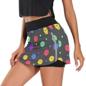 lot 3292 image: Cindly Colorful Pickleball Women Tennis Skirts Golf Skorts with Pockets Athletic Skorts for Workout Running Size 2XL - Retail $23