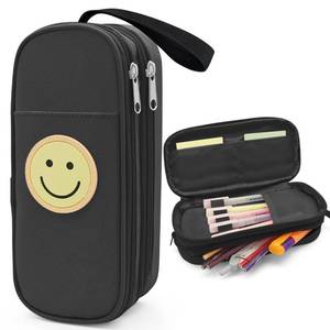 lot 3356 image: Preppy Pencil Case for Girls, Large Pencil Pouch for School Supplies, Portable Cute Pencil Bag, Aesthetic Pencil Box with Zipper, 2 Compartments Stationary Organizer for Kids Teens Students Adults