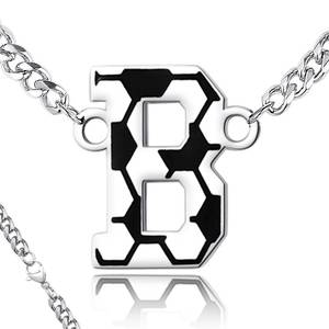 lot 3390 image: QINJIEJIE Soccer Necklace for Men Initial ZLetter Pendant Necklace 22in Stainless Steel Silver Sports Accessories Personalized Soccer Gifts for Players - Retail $14