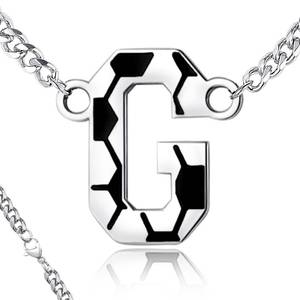lot 3393 image: QINJIEJIE Soccer Necklace for Men Initial G Letter Pendant Necklace 22in Stainless Steel Silver Sports Accessories Personalized Soccer Gifts for Players - Retail $9