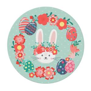 lot 3395 image: KUOAICY Easter Eggs Tablecloths Round Elastic Fitted Edge Home Tablecloth for Picnic Dinner Indoor Outdoor Party 40-44 inch