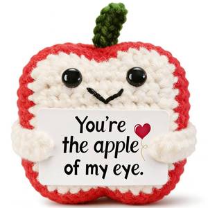 lot 3398 image: Aminigift Gifts for Him Her Boyfriend Girlfriend, Youre The Apple of My Eye Handmade Crochet Mini Apple, Romantic Valentines Anniversary Birthday Gifts for Wife Husband Couples Cute Decor - Retail $13